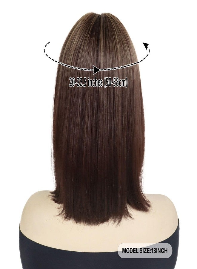 GNIMEGIL Brown Bob Wig For Women Ago Short Bob Wigs With Bangs Straight Hair Styles Anime Cosplay Wigs Halloween Costume For Women Roleplay Average Size Natural Looking Daily Party Wig - Image 5